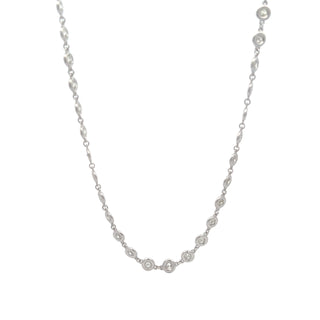 14K GOLD BEZEL BY THE YARD NECKLACE 4.75 CARATS ALL AROUND