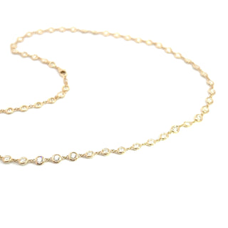 14K GOLD BEZEL BY THE YARD NECKLACE 7.00 CTS