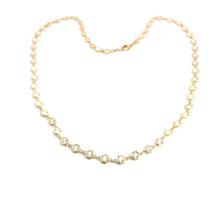 14K GOLD BEZEL BY THE YARD NECKLACE 7.00 CTS