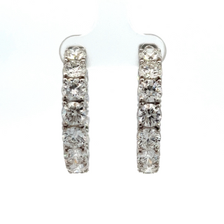 14K W/G LAB GROWN DIAMOND INSIDE OUT HOOP EARRINGS 12.00CT