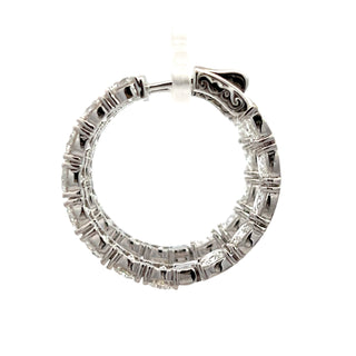 14K W/G LAB GROWN DIAMOND INSIDE OUT HOOP EARRINGS 12.00CT