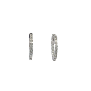 14K DIAMOND INSIDE OUT HOOP EARRINGS 1.25CT