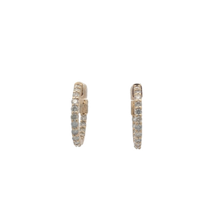 14K DIAMOND INSIDE OUT HOOP EARRINGS 1.25CT