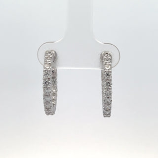 14K W/G LAB GROWN DIAMOND INSIDE OUT HOOPS 1.50CT