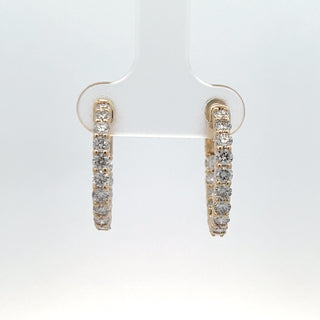 14K Y/G LAB GROWN DIAMOND INSIDE OUT HOOPS 1.50CT