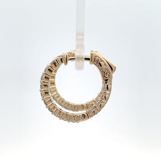 14K Y/G LAB GROWN DIAMOND INSIDE OUT HOOPS 1.50CT