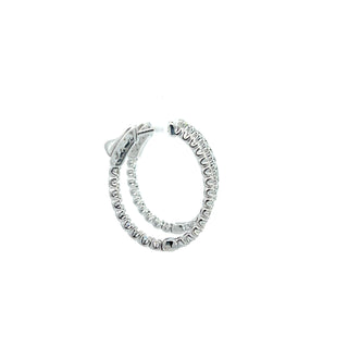 14K DIAMOND INSIDE OUT HOOP EARRINGS 1.50 CARATS