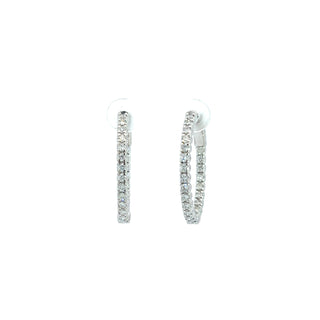 14K DIAMOND INSIDE OUT HOOP EARRINGS 1.50 CARATS