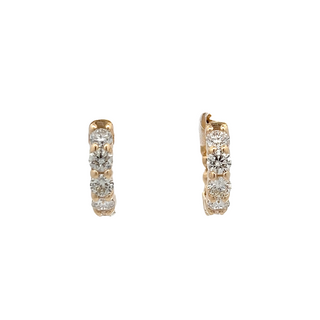 14K DIAMOND HUGGIE EARRINGS 1.75CT