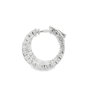 14K W/G DIAMOND INSIDE OUT HOOP EARRINGS 1.75CT