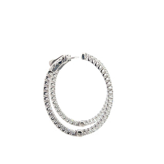 14K DIAMOND INSIDE OUT HOOP EARRINGS 1.75 CARATS - 76 DIAMONDS