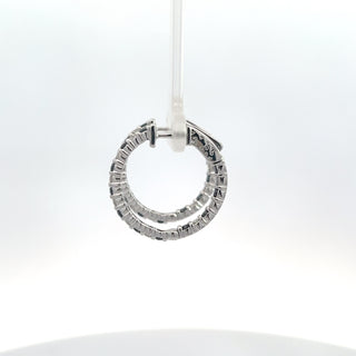 14K WHITE/BLACK DIAMOND INSIDE OUT HOOP EARRINGS 1.75CT