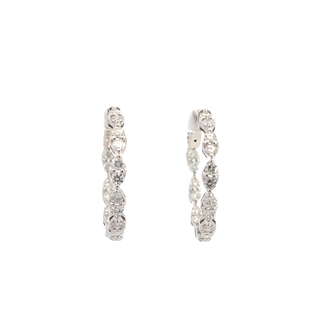 14K DIAMOND INSIDE OUT HOOP EARRINGS 2CT