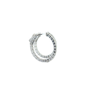 14K DIAMOND INSIDE OUT HOOP EARRINGS 2.00 CARATS