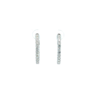 14K DIAMOND INSIDE OUT HOOP EARRINGS 2.00 CARATS