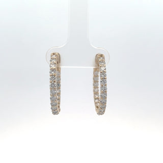 14K Y/G LAB GROWN DIAMOND INSIDE OUT HOOPS 2.00CT