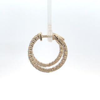 14K Y/G LAB GROWN DIAMOND INSIDE OUT HOOPS 2.00CT