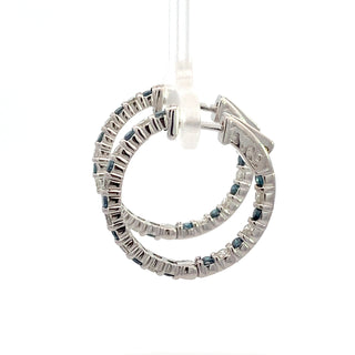 14K DIAMOND INSIDE OUT HOOP EARRINGS 2.00CT