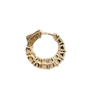 14K Y/G DIAMOND HUGGIE EARRINGS 2.25CT