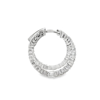 14K DIAMOND INSIDE OUT HOOP EARRINGS 2.25CT