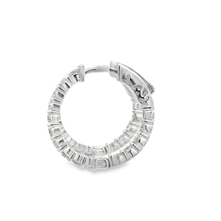 14K DIAMOND INSIDE OUT HOOP EARRINGS 2.25CT