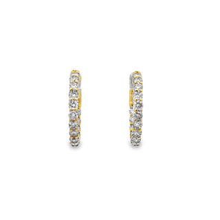 14K DIAMOND INSIDE OUT HOOP EARRINGS 2.25CT