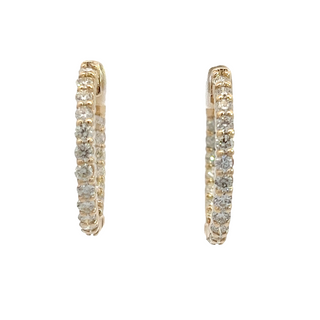 14K Y/G DIAMOND INSIDE OUT HOOP EARRINGS 2.25CT