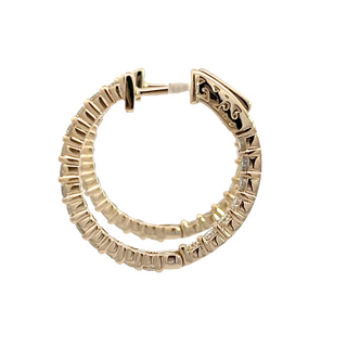 14K Y/G DIAMOND INSIDE OUT HOOP EARRINGS 2.25CT