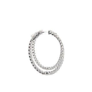 14K DIAMOND INSIDE OUT HOOP EARRINGS 2.25 CARATS