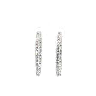 14K DIAMOND INSIDE OUT HOOP EARRINGS 2.25 CARATS