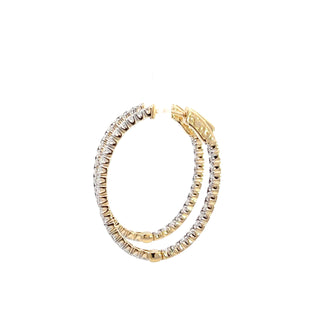 14K DIAMOND INSIDE OUT HOOP EARRINGS 2.25 CARATS