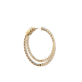 14K DIAMOND INSIDE OUT HOOP EARRINGS 2.25 CARATS