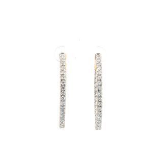 14K DIAMOND INSIDE OUT HOOP EARRINGS 2.25 CARATS