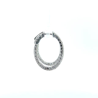 14K DIAMOND INSIDE OUT HOOP EARRINGS 2.50 CARATS - 44 DIAMONDS