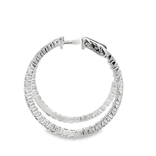 14K DIAMOND INSIDE OUT HOOP EARRINGS 2.50CT