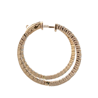 14K DIAMOND INSIDE OUT HOOP EARRINGS 2.50CT