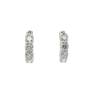14K LAB GROWN DIAMOND HUGGIE EARRINGS 2.50CT