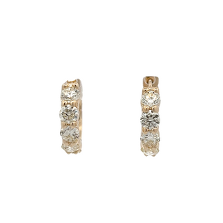 14K Y/G DIAMOND HUGGIE EARRINGS 2.75CT