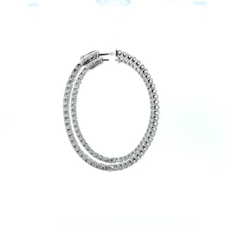 14K DIAMOND INSIDE OUT HOOP EARRINGS 3.00 CARATS - 100 DIAMONDS