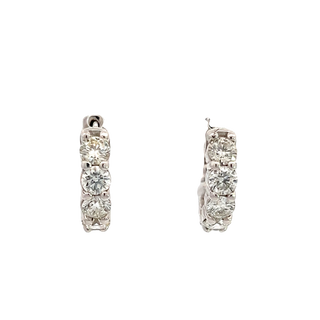 14K DIAMOND INSIDE OUT HOOP EARRINGS 3CT