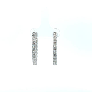 14K DIAMOND INSIDE OUT HOOP EARRINGS 3.00 CARATS - 38 DIAMONDS