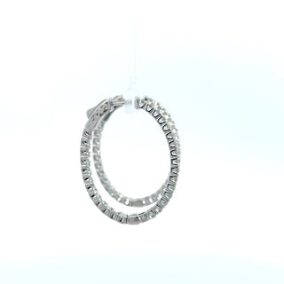14K DIAMOND INSIDE OUT HOOP EARRINGS 3.00 CARATS - 58 DIAMONDS