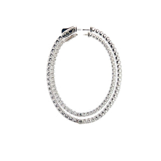 14K DIAMOND INSIDE OUT HOOP EARRINGS 3.50 CARATS - 100 DIAMONDS