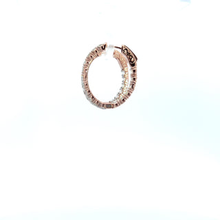 14K DIAMOND INSIDE OUT HOOP EARRINGS 3.59 CARATS - 34 DIAMONDS