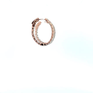 14K DIAMOND INSIDE OUT HOOP EARRINGS 3.59 CARATS - 34 DIAMONDS