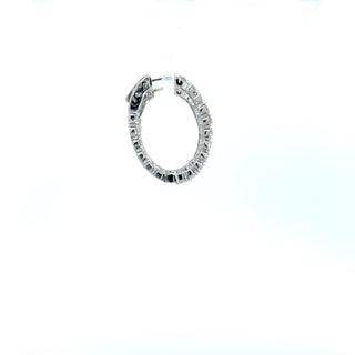 14K DIAMOND INSIDE OUT HOOP EARRINGS 3.59 CARATS - 34 DIAMONDS