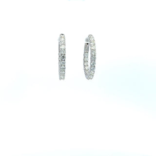 14K DIAMOND INSIDE OUT HOOP EARRINGS 3.59 CARATS - 34 DIAMONDS