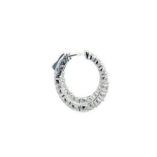 14K DIAMOND INSIDE OUT HOOP EARRINGS 4.00 CARATS - 24 DIAMONDS