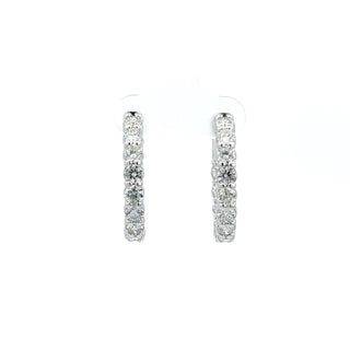 14K DIAMOND INSIDE OUT HOOP EARRINGS 4.00 CARATS - 24 DIAMONDS
