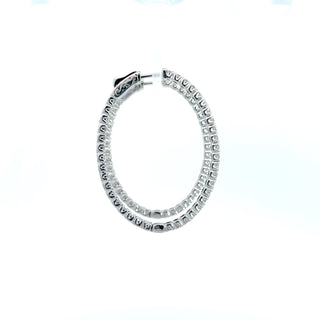 14K DIAMOND INSIDE OUT HOOP EARRINGS 4.00 CARATS - 76 DIAMONDS